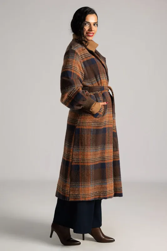 Παλτό Εμπριμέ Καρώ Μοτίβο