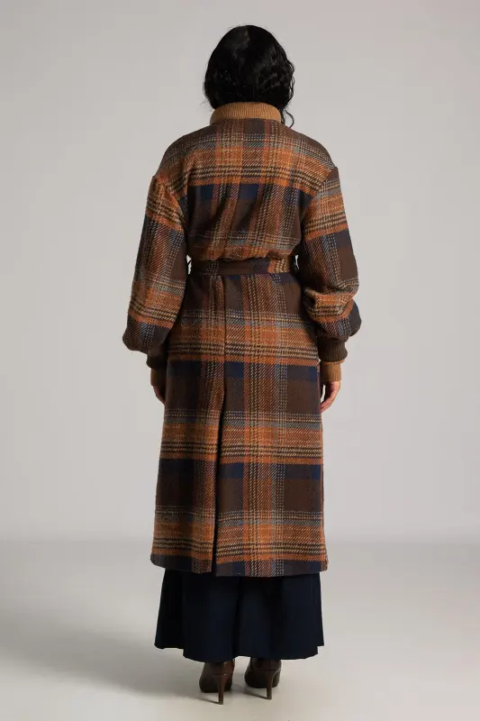 Παλτό Εμπριμέ Καρώ Μοτίβο