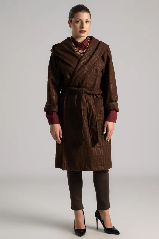 Coat Geometric Patterns Hood