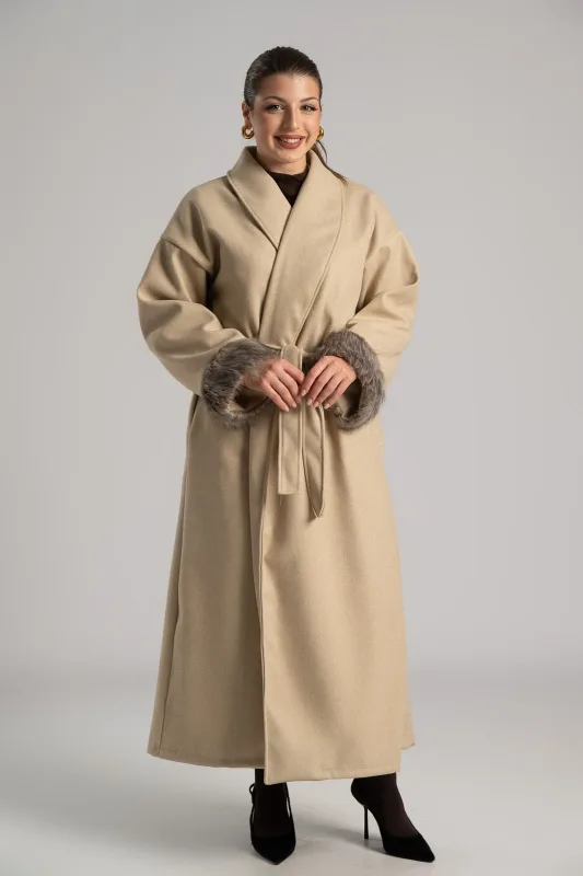 Coat Fur Detail Sleeves