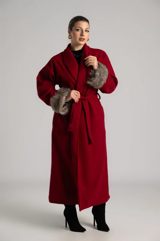 Coat Fur Detail Sleeves