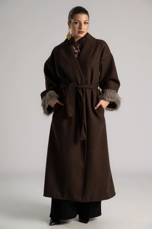 Coat Fur Detail Sleeves