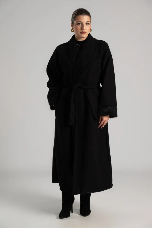 Coat Fur Detail Sleeves