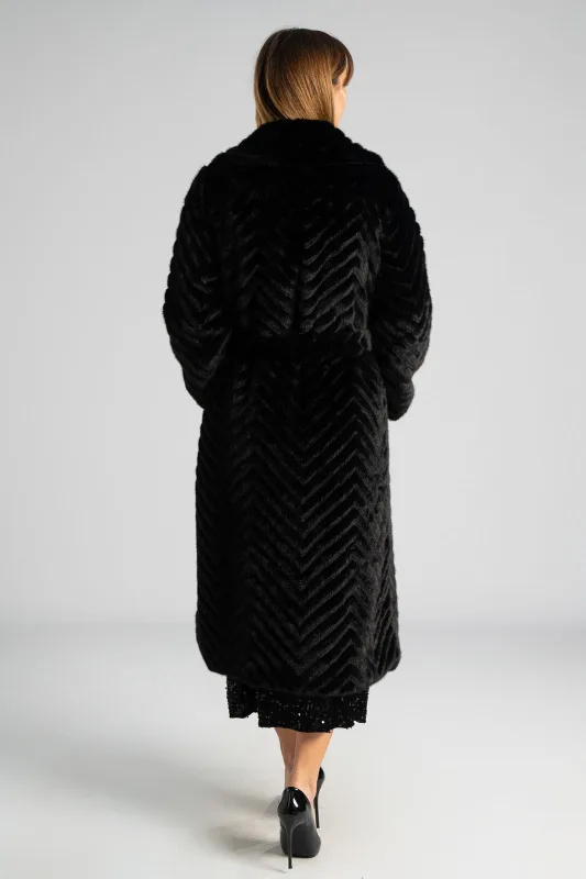 Παλτό Γούνινο Ζικ-ζακ