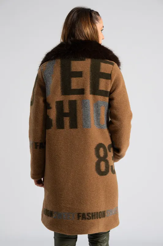 Παλτό Γούνινος Γιακάς Letters