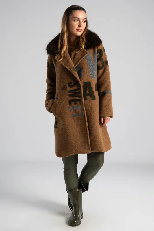 Fur Collar Coat Letters 