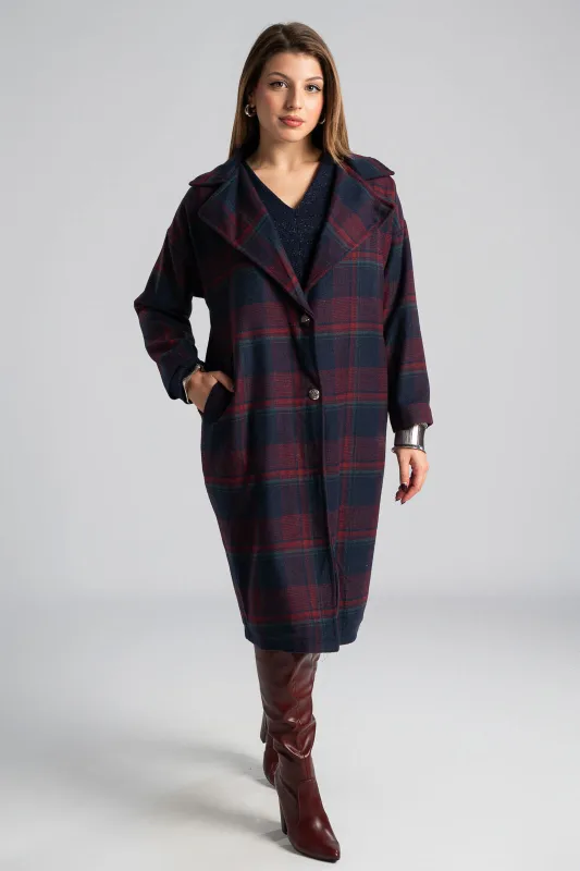 Παλτό Καρώ Ιδιαίτερα Κουμπιά