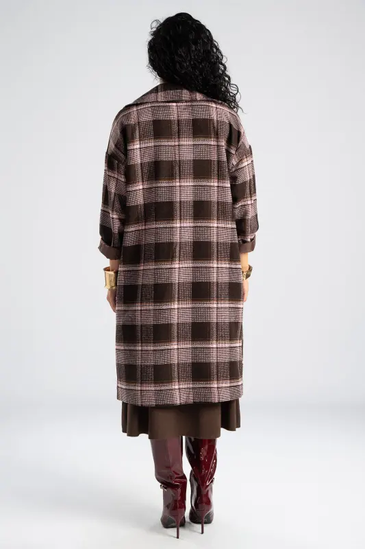 Παλτό Καρώ Ιδιαίτερα Κουμπιά