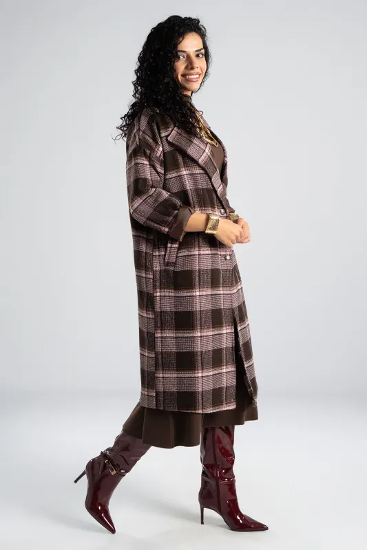 Παλτό Καρώ Ιδιαίτερα Κουμπιά