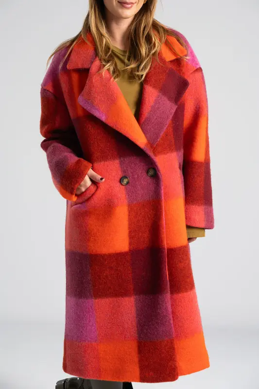 Coat Checkered Midi