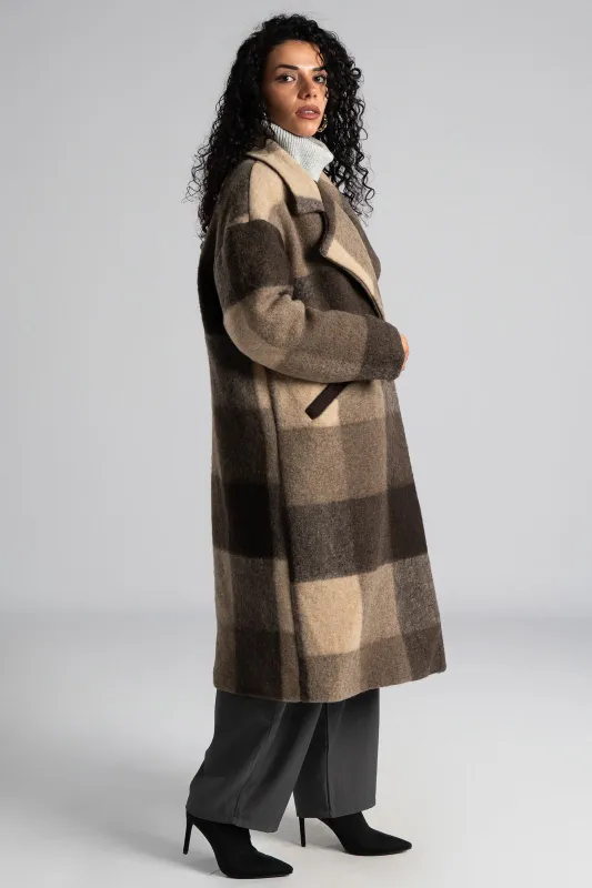 Παλτό Καρώ Midi