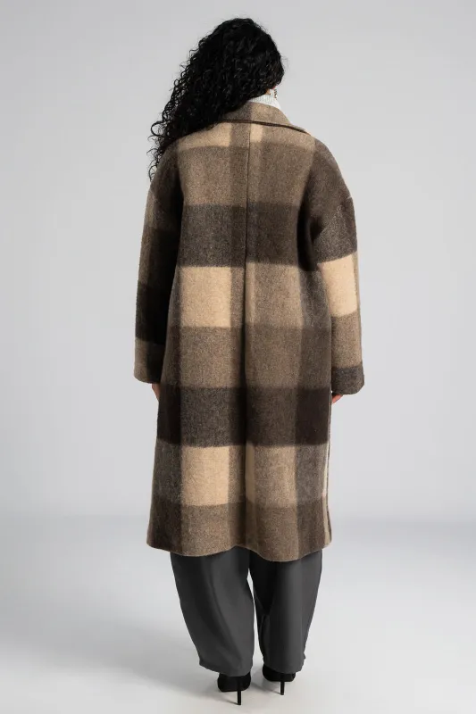 Παλτό Καρώ Midi