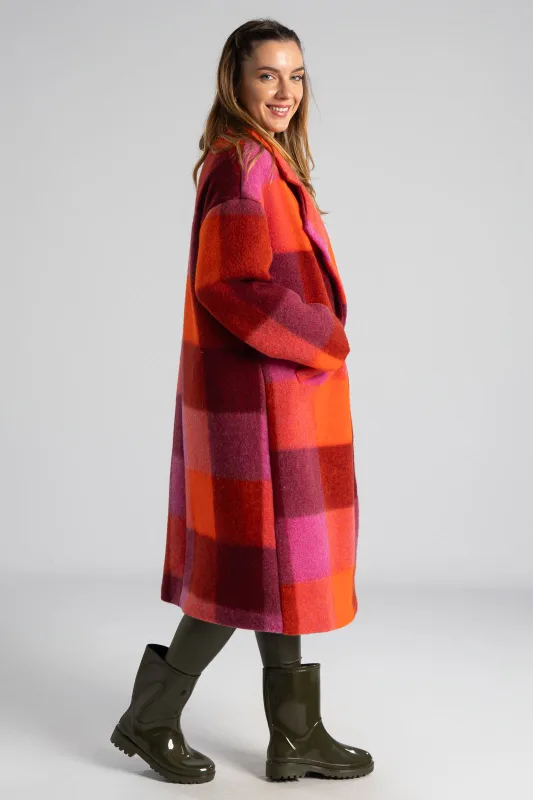 Coat Checkered Midi