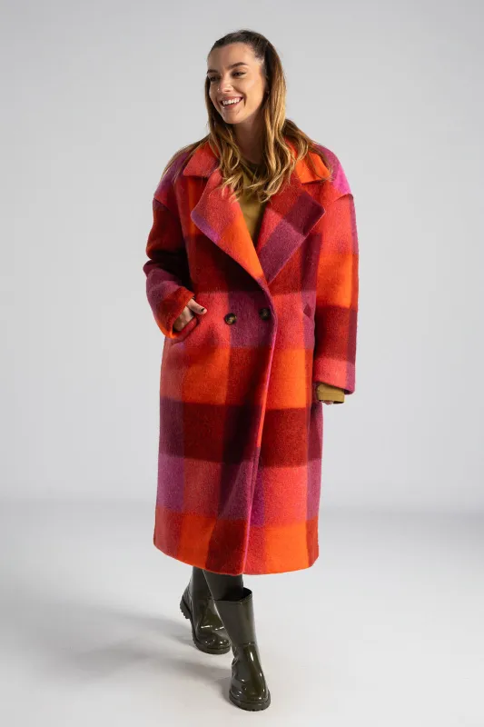 Παλτό Καρώ Midi