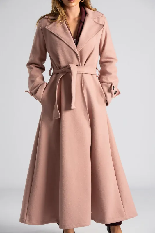 Coat Maxi Decorative Buttons Sleeves