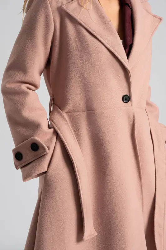 Coat Maxi Decorative Buttons Sleeves