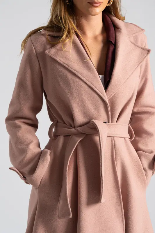 Coat Maxi Decorative Buttons Sleeves