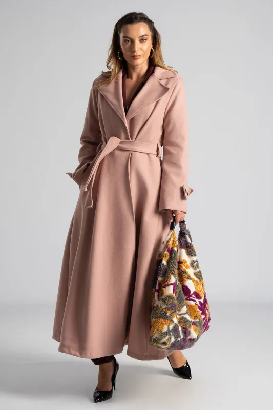 Coat Maxi Decorative Buttons Sleeves