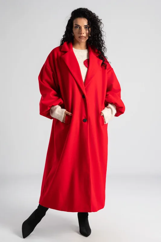 Παλτό Maxi Μανίκια Balloon