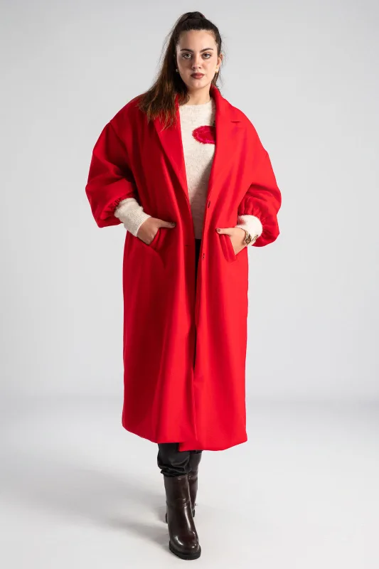 Παλτό Maxi Μανίκια Balloon