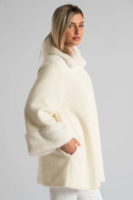 Coat Solid Color Furry Details