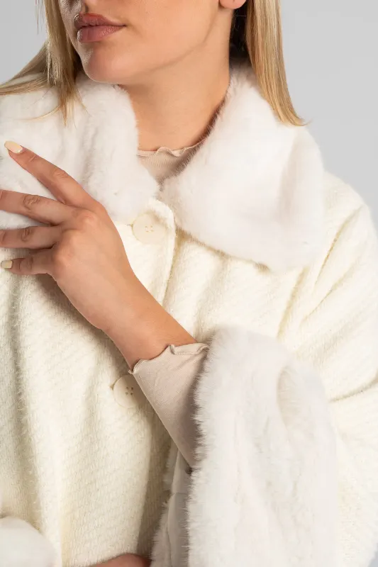Coat Solid Color Furry Details
