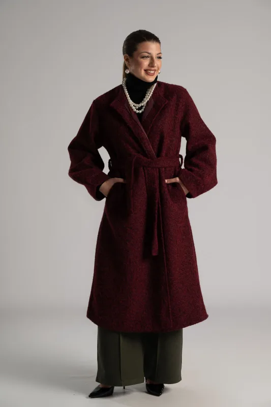 Coat Boucle with Unique Sleeves