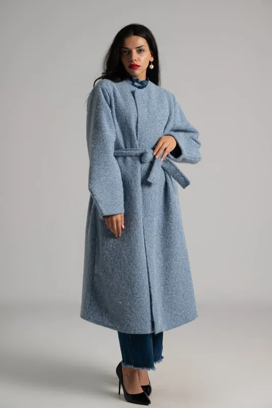 Coat Boucle with Unique Sleeves