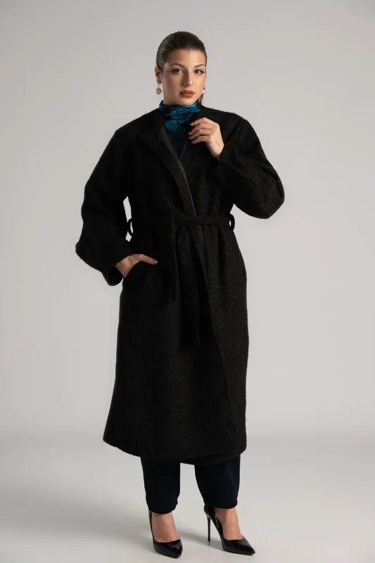 Coat Boucle with Unique Sleeves