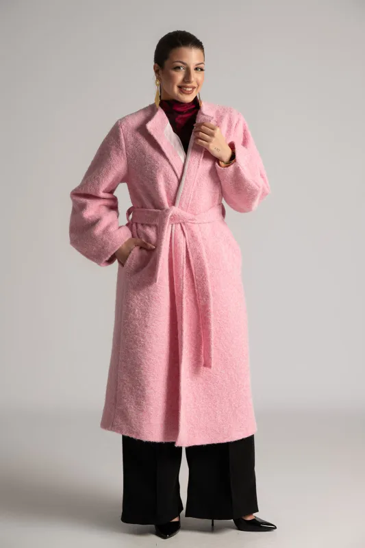 Coat Boucle with Unique Sleeves