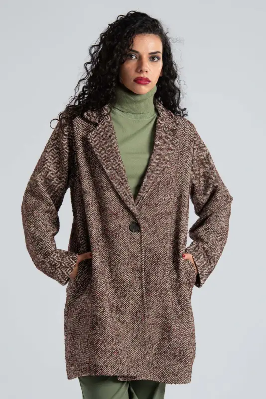 Παλτό Ριγωτό Multi Color