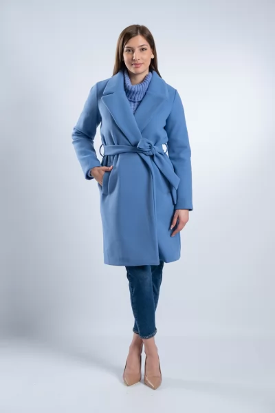 Παλτό Ζώνη Sky Blue