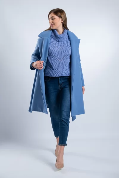 Παλτό Ζώνη Sky Blue
