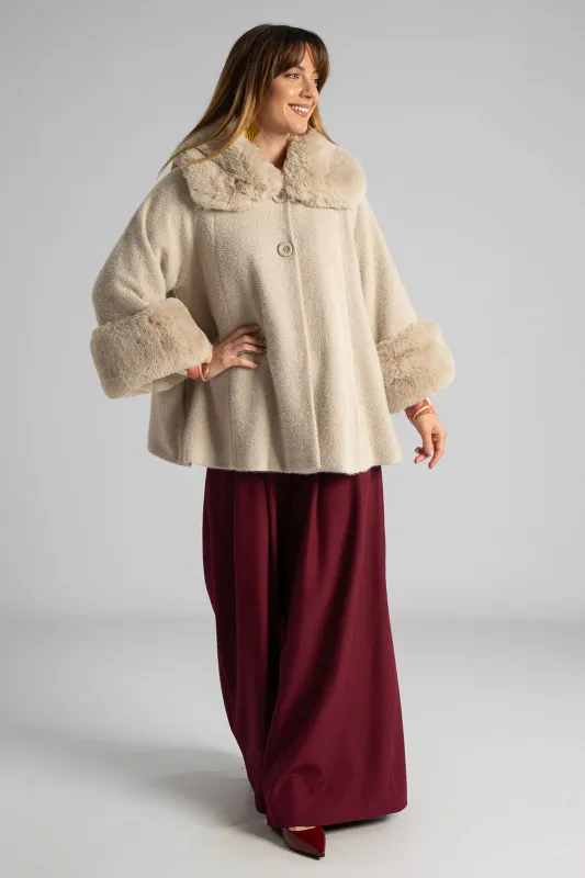 Jacket Fur-coat Embossed Texture