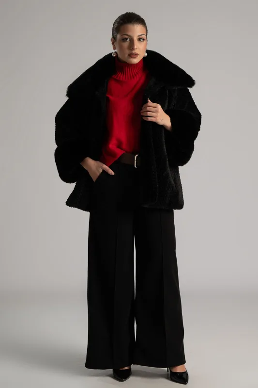 Παλτοζακέτα Γούνινη Ανάγλυφη Υφή