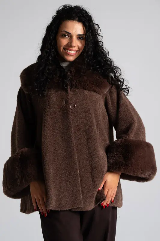 Jacket Fur-coat Embossed Texture