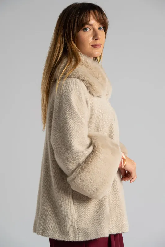 Jacket Fur-coat Embossed Texture