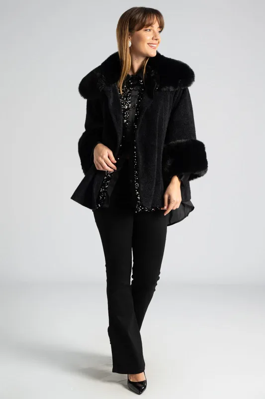 Jacket Fur-coat Embossed Texture