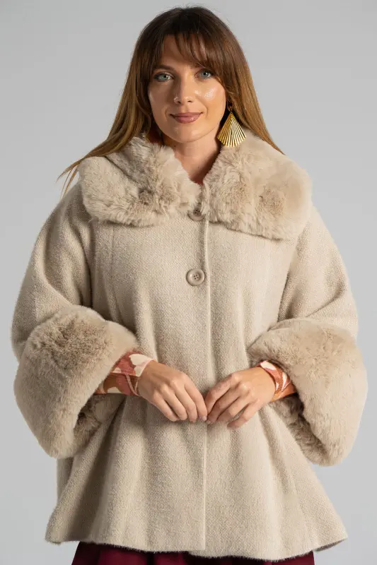 Jacket Fur-coat Embossed Texture