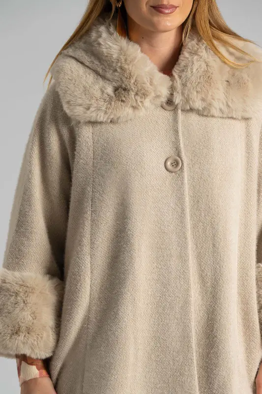 Jacket Fur-coat Embossed Texture