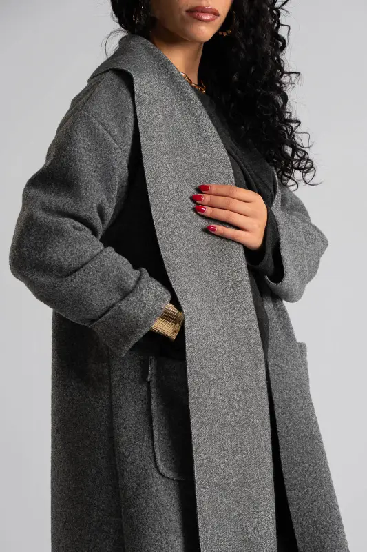 Coat-Cardigan Solid Color Pockets