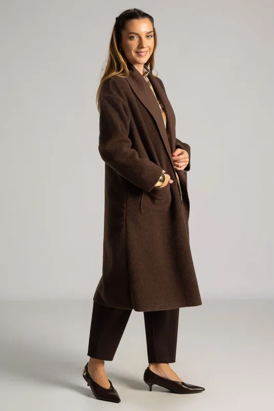 Coat-Cardigan Solid Color Pockets