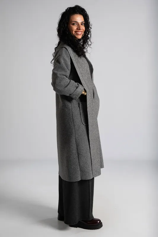 Coat-Cardigan Solid Color Pockets