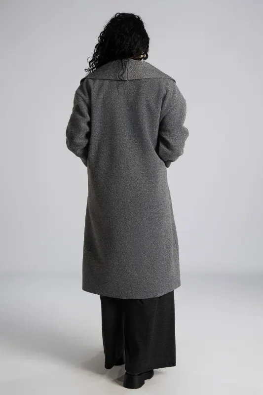 Coat-Cardigan Solid Color Pockets