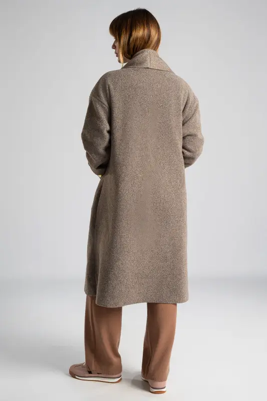 Coat-Cardigan Solid Color Pockets