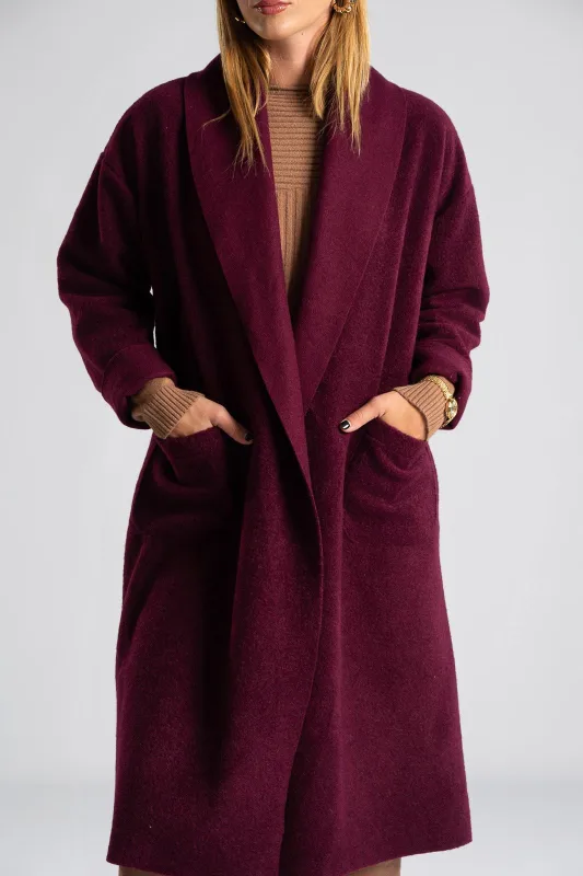 Coat-Cardigan Solid Color Pockets