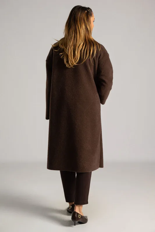 Coat-Cardigan Solid Color Pockets