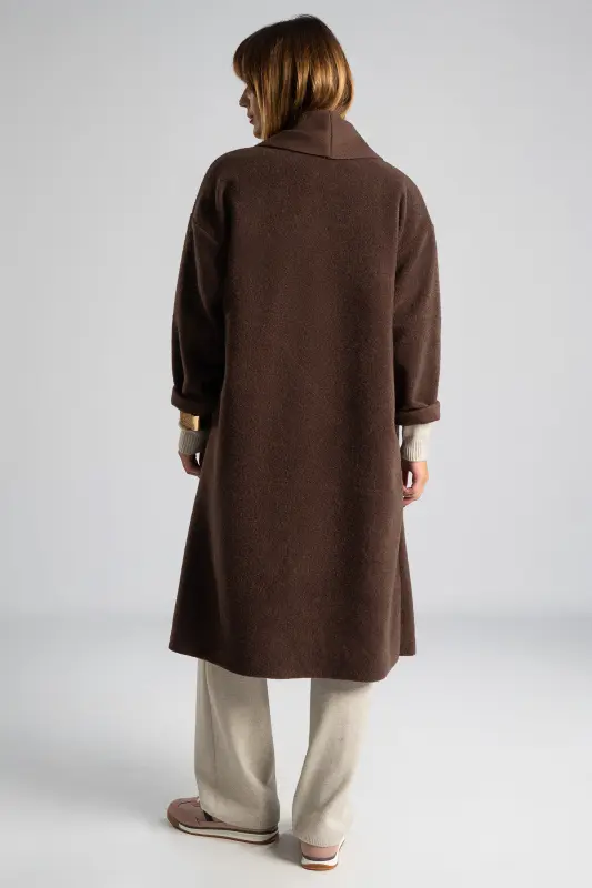 Coat-Cardigan Solid Color Pockets