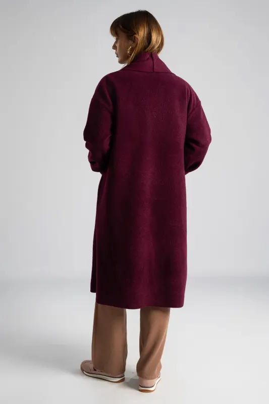 Coat-Cardigan Solid Color Pockets