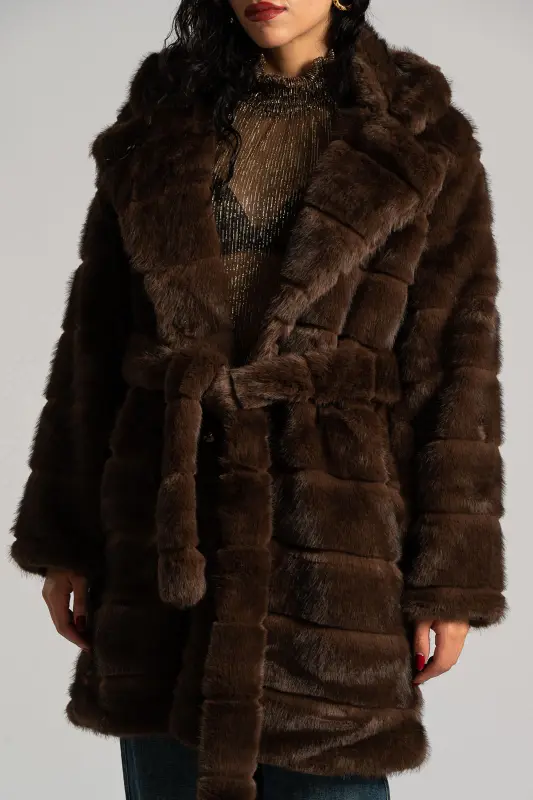 Overcoat Embossed Fur
